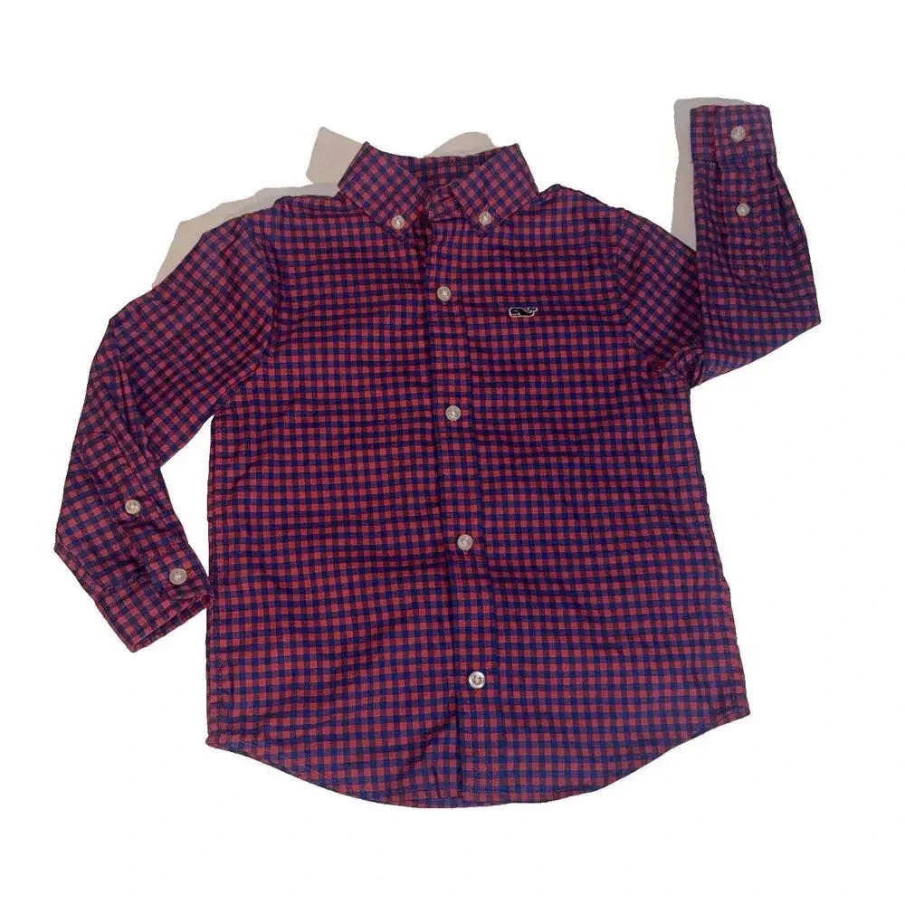 Vineyard Vines Shirt Preppy Designer On the Go Performance Plaid Button‎ Up 2t